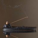 陶磁製山水デザイン倒流香炉 コーン香・スティック香対応