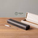 陶磁製長方形透かし彫り香炉 和モダンデザイン 寝かせ式お香立て