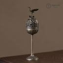 鶴モチーフの高脚香炉|アンティーク調の真鍮製デザイン