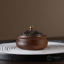 天然木製 蓋付き香炉 渦巻き香対応 高級和風インテリア