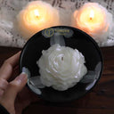 陶製キャンドルスタンド＋花形アロマキャンドル ギフトセット｜ローズ＆ウード／ホワイトティー／ラベンダー