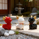 パステルひだまり子鹿＆ノエルベル子鹿 セラミックオブジェ（3体セット）