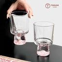 富士山ガラスカップ 3点セット｜桜ピンクの揺らめき