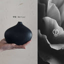 ブラック・ブラウン・ブルーの3色ミニ陶器花瓶セット｜和モダン＆北欧風インテリアに最適