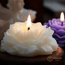 陶製キャンドルスタンド＋花形アロマキャンドル ギフトセット｜ローズ＆ウード／ホワイトティー／ラベンダー