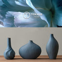 ブラック・ブラウン・ブルーの3色ミニ陶器花瓶セット｜和モダン＆北欧風インテリアに最適