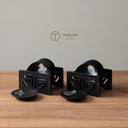 黒檀調電木製リーフモチーフコースターセット