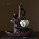 陶磁製佛手蓮花デザイン倒流香炉 コーン香・スティック香対応