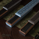 陶磁製長方形透かし彫り香炉 和モダンデザイン 寝かせ式お香立て