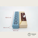 陶磁製長方形透かし彫り香炉 和モダンデザイン 寝かせ式お香立て