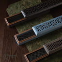 陶磁製長方形透かし彫り香炉 和モダンデザイン 寝かせ式お香立て