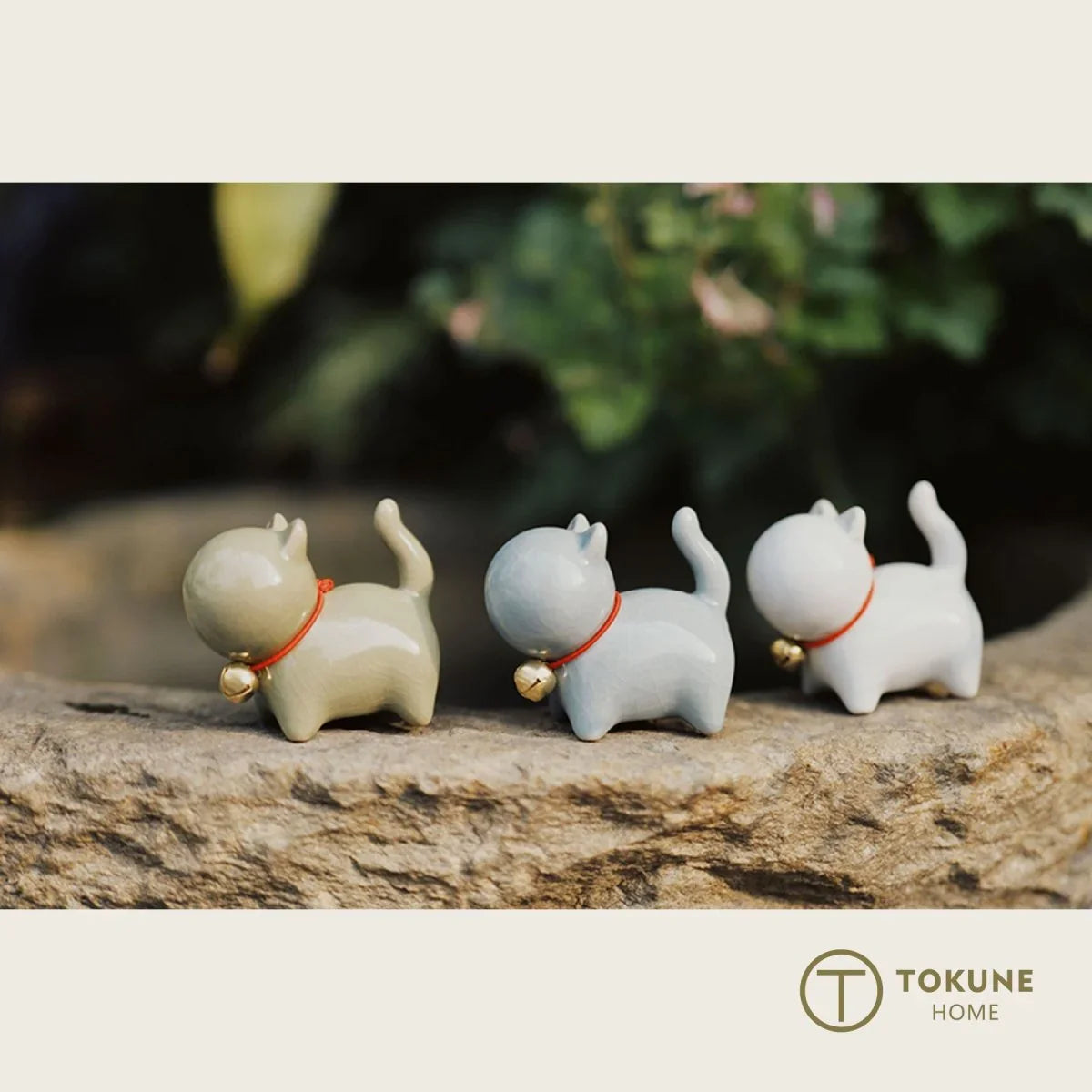 上品な陶器猫置物セット｜癒しのインテリアアイテム – Tokune home
