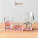 富士山ガラスカップ 3点セット｜桜ピンクの揺らめき