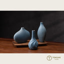 ブラック陶器ミニ花瓶セット｜3種類の形状