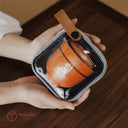 陶質携帯茶器セット 旅行用収納バッグ付き