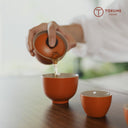 陶質携帯茶器セット 旅行用収納バッグ付き