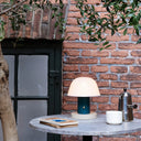 USB充電式 ポータブルマッシュルームランプ 調光可能 グリーン×アイボリー