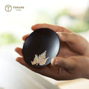 黒檀調電木製リーフモチーフコースターセット