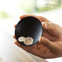 黒檀調電木製リーフモチーフコースターセット