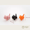 Tokune home 三色の小猫 陶器置物 3点セット 正面画像｜茶席を彩る可愛い和風インテリア
