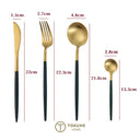 ステンレス製カトラリー4点セット ブラック ナイフ フォーク スプーン